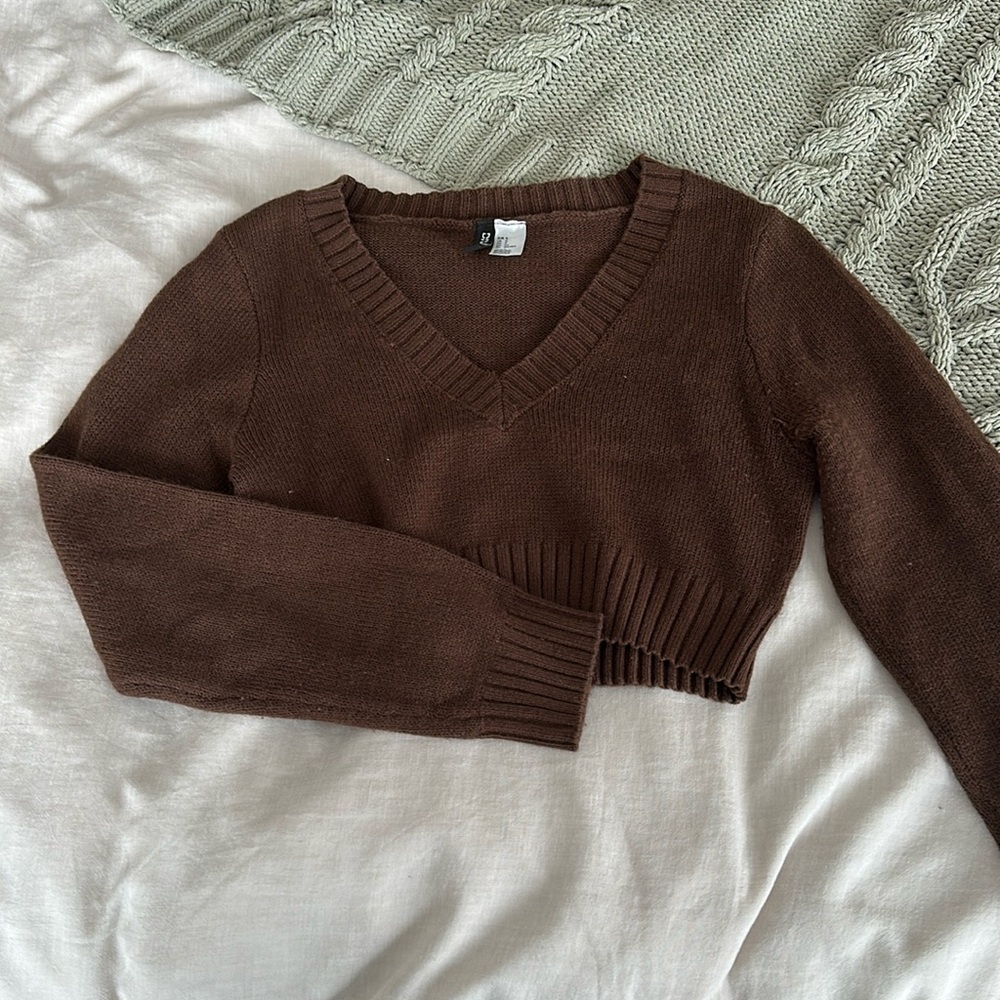 Cropped Brown Sweater